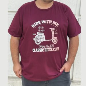 Polera algodon burdeo ride m corta - Imagen 1