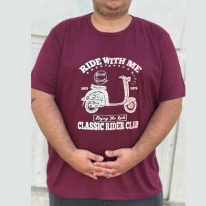 Polera algodon burdeo ride m corta - Imagen 2