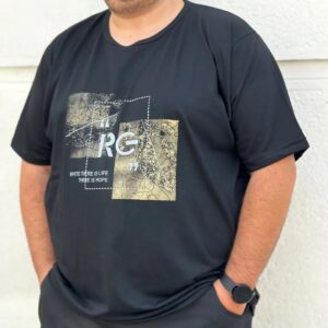 Polera algodon negra re m corta - Imagen 1