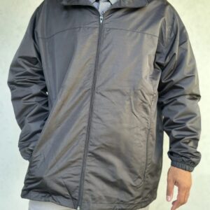 Parka negra Impermeable sin gorro - Imagen 3