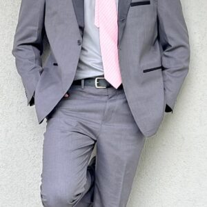 Smoking gris con pantalon gris - Imagen 1