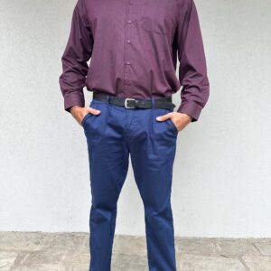 Pantalon azul vestir elasticado - Imagen 3