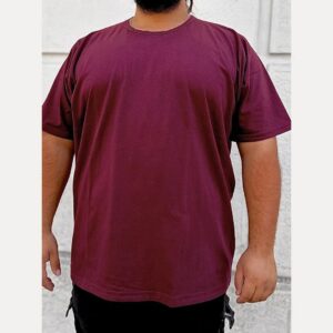 Polera algodon burdeo m corta - Imagen 1